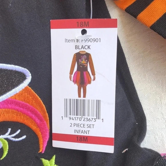 Halloween Witch Outfit Infant Girl Size 18M Costume Spooky Holiday Party - Picture 3 of 5